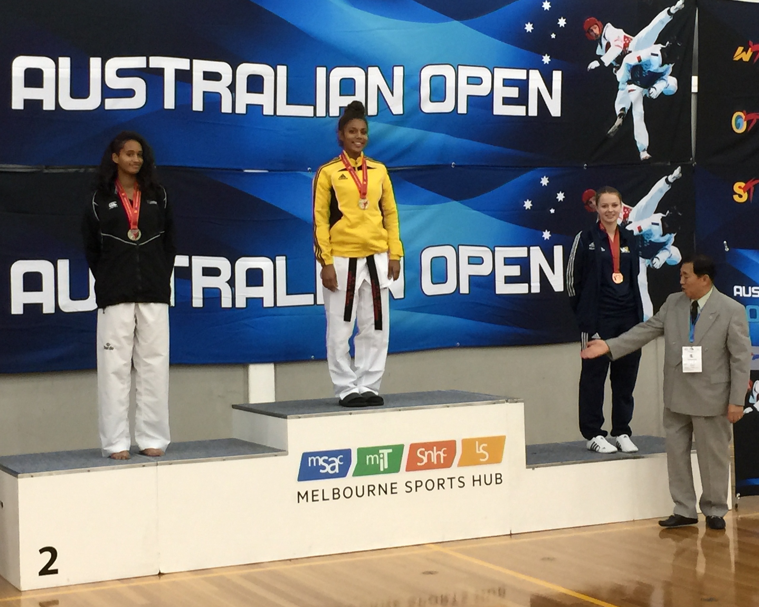Camryn Henry from Kiffmann's Maui Elite Taekwondo -2015 Australian Open Gold Medalist